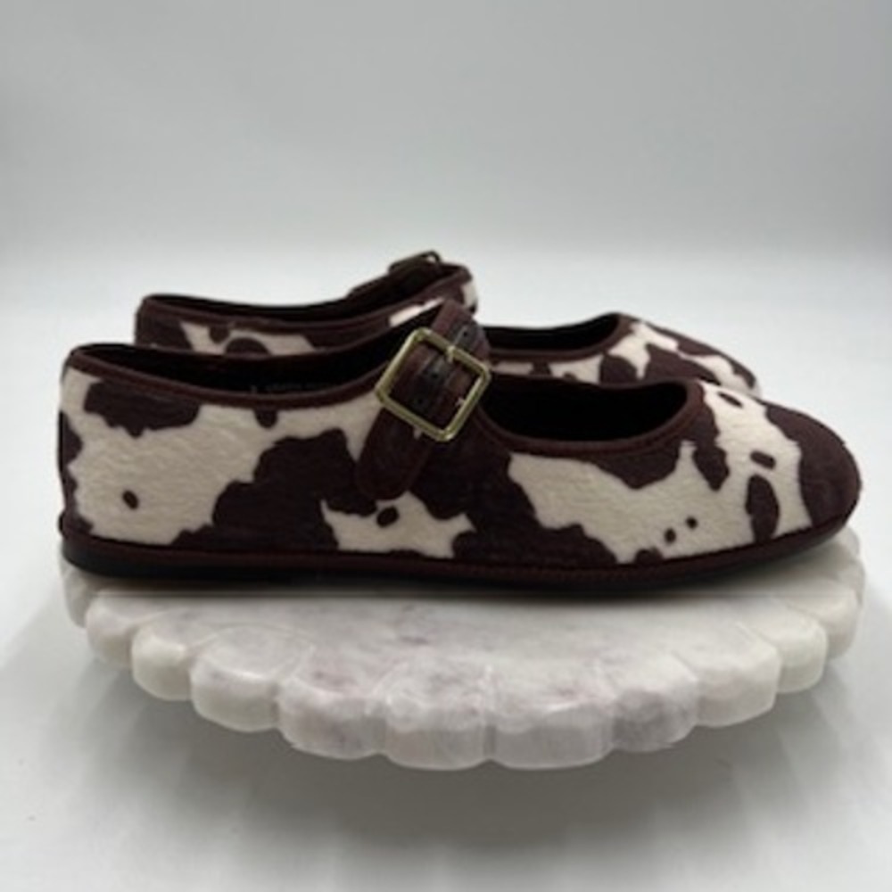 Universal Thread Womens Cow Print Mary Jane Flats Brown White Size 10 NEW - Picture 5 of 7